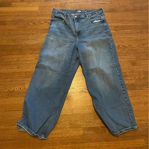 Wide leg high rise jeans